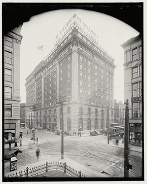 The Seelbach Hotel, circa 1905. During the deadly influenza epidemic, city and state health officials frequently met at the stately Seelbach to plan Louisville’s public health response. It was also the site of Daisy’s wedding in the famous F. Scott Fitzgerald novel The Great Gatsby.